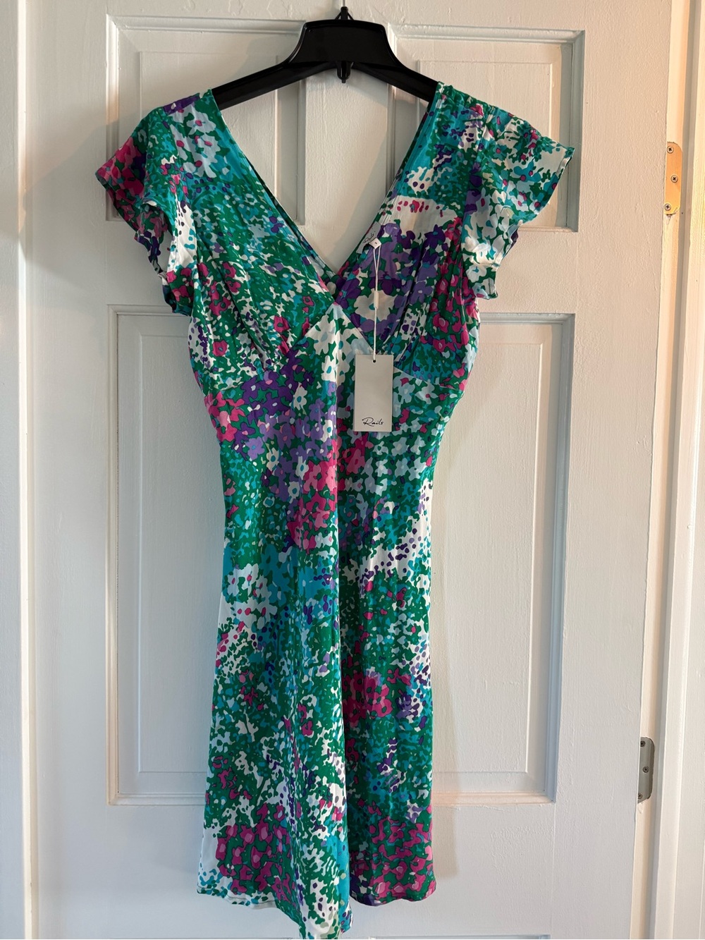 💐NWT Rails Green Floral Midi Dress with Pink, Purple & White Accents, Sz S - Picture 13 of 13